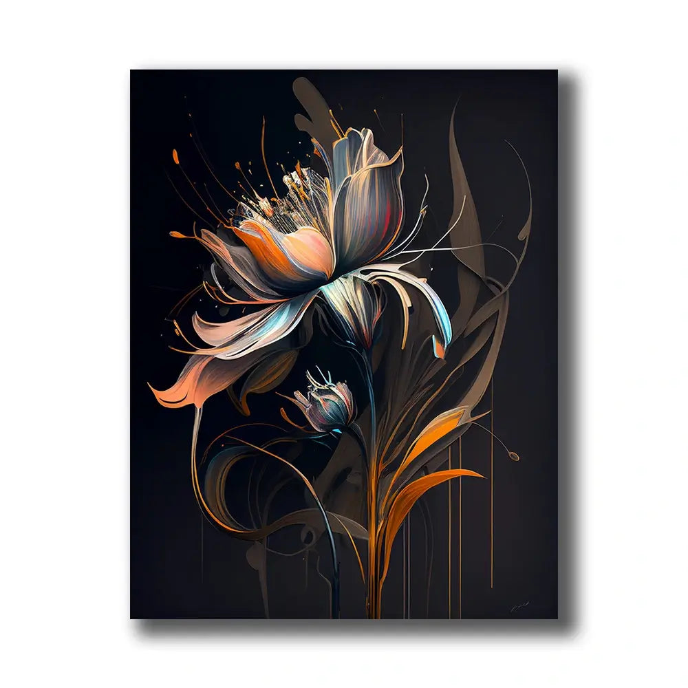 tableau d'une fleur moderne sur canvas