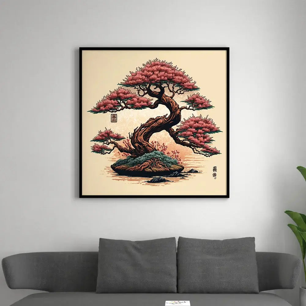 tableau japonais d'un arbre bonsai
