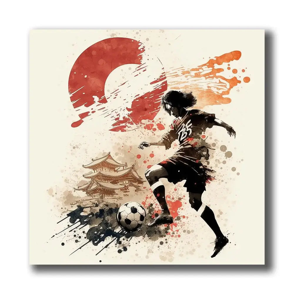 japonais footballer sur tableau coloré