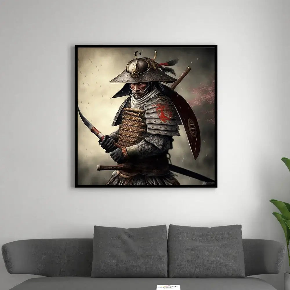 tableau japonais guerrier samourai