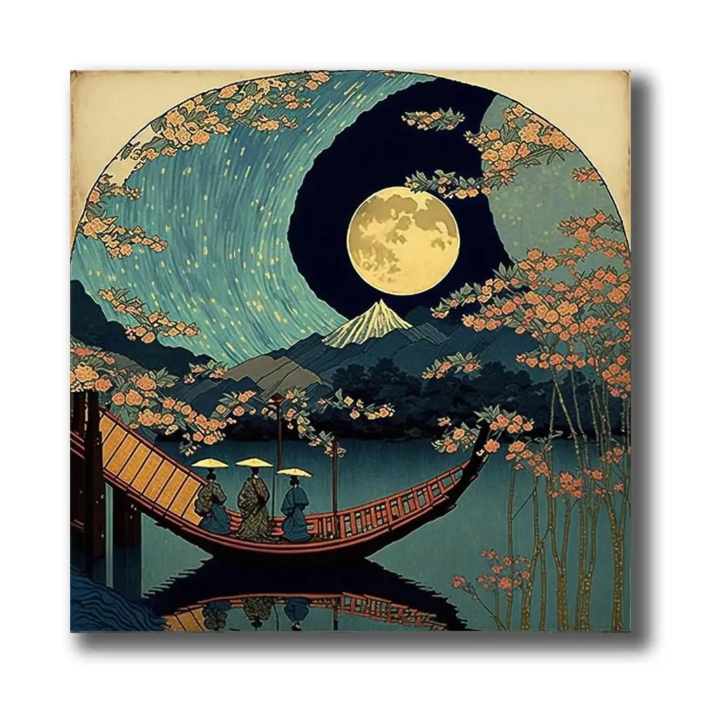 tableau japonais style van gogh