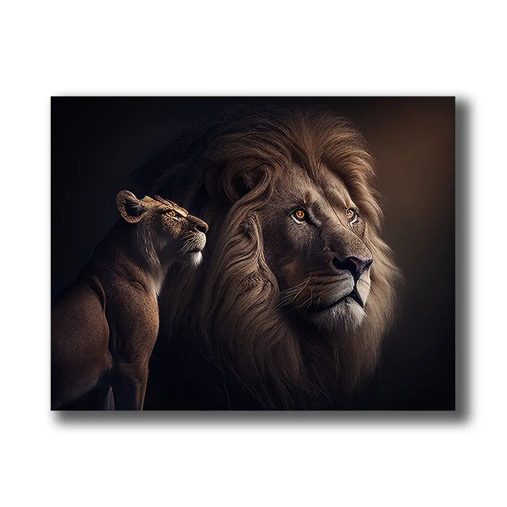tableau de lion ancien