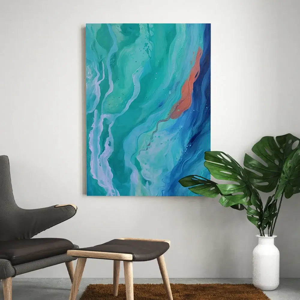 tableau mer abstrait