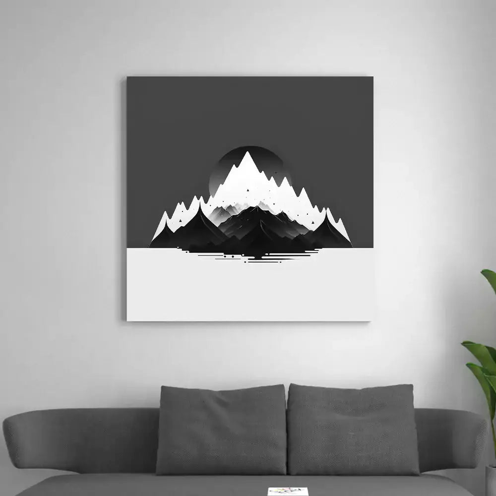 tableau de montagne abstrait