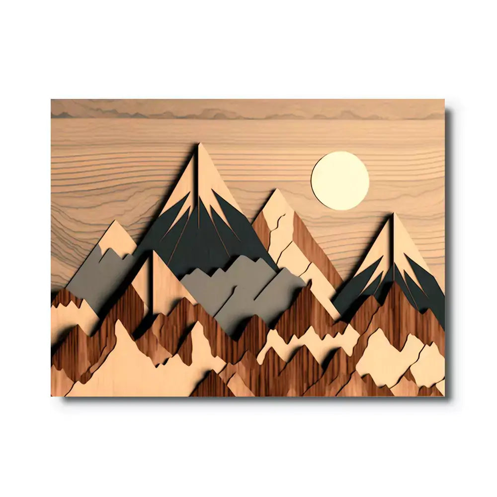tableau de montagne en bois