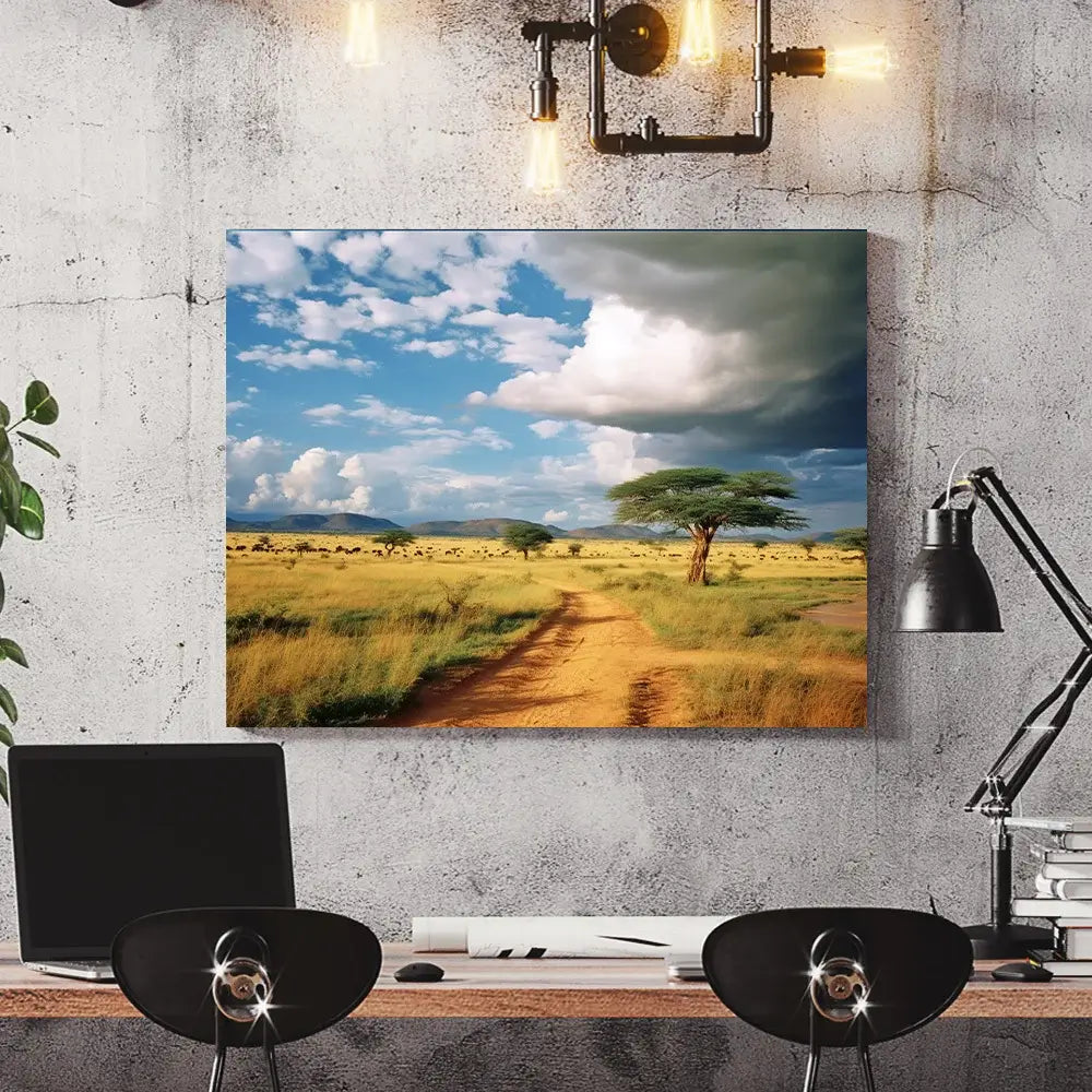 tableau paysage africain