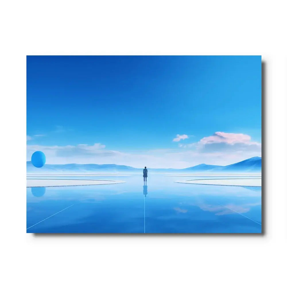 tableau paysage bleu canvas
