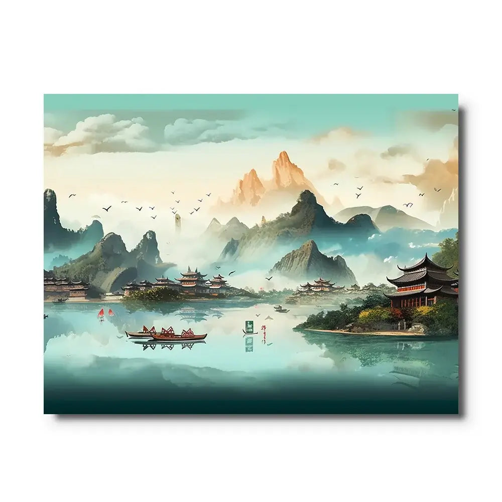 tableau paysage chinois