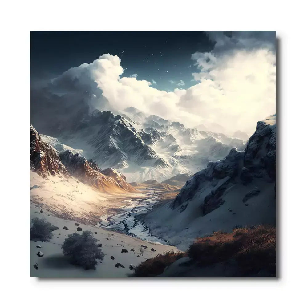 tableau paysage de neige