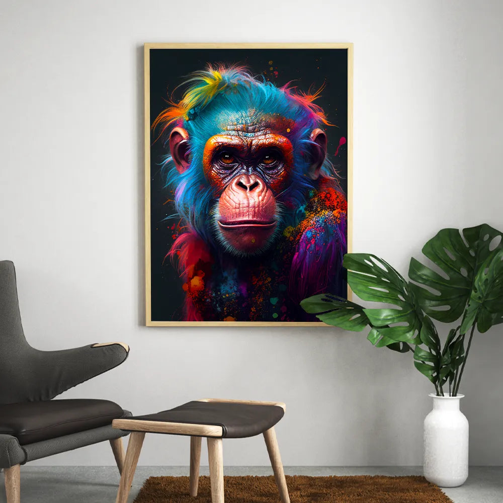 tableau-singe-artiste-coloré