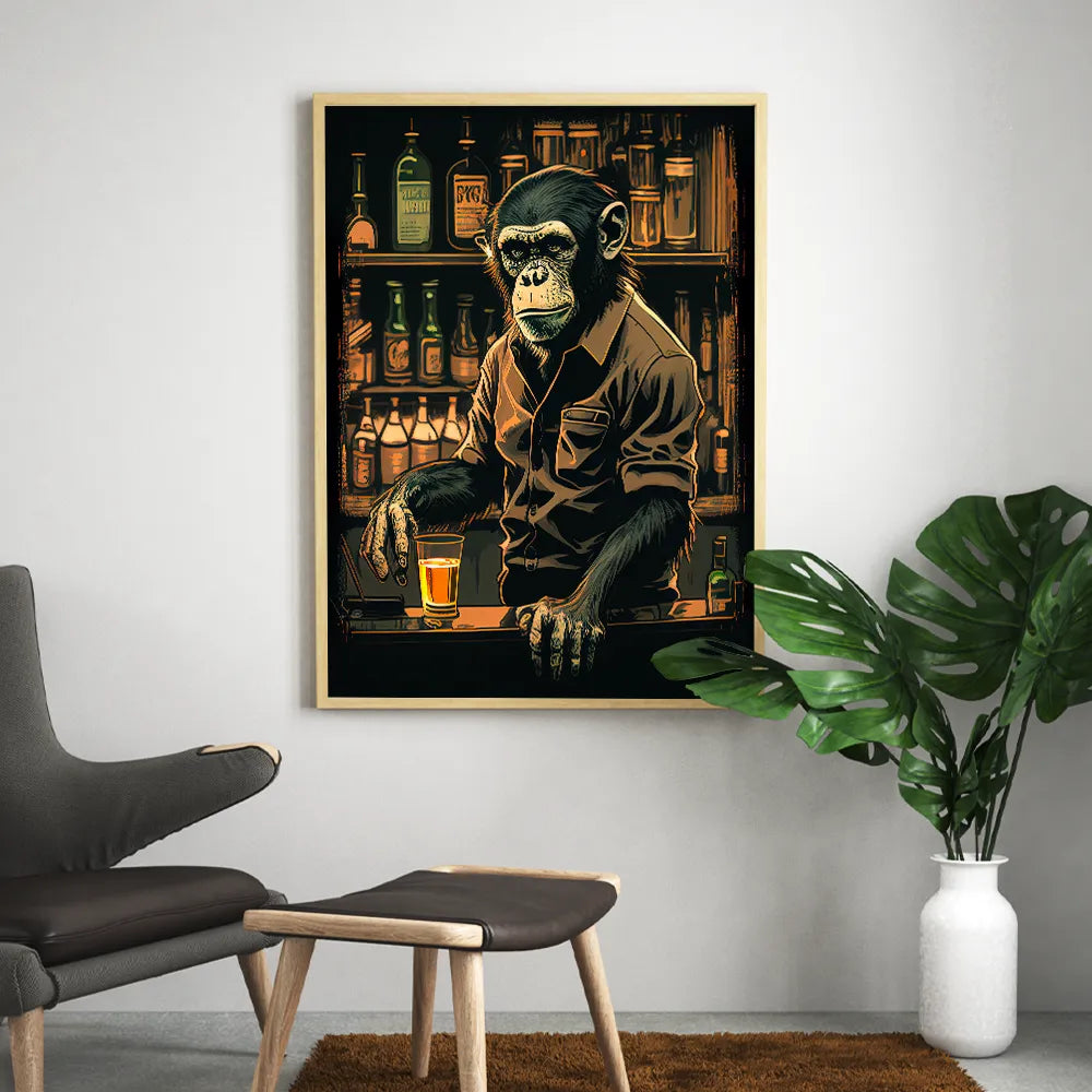 tableau-singe-barman