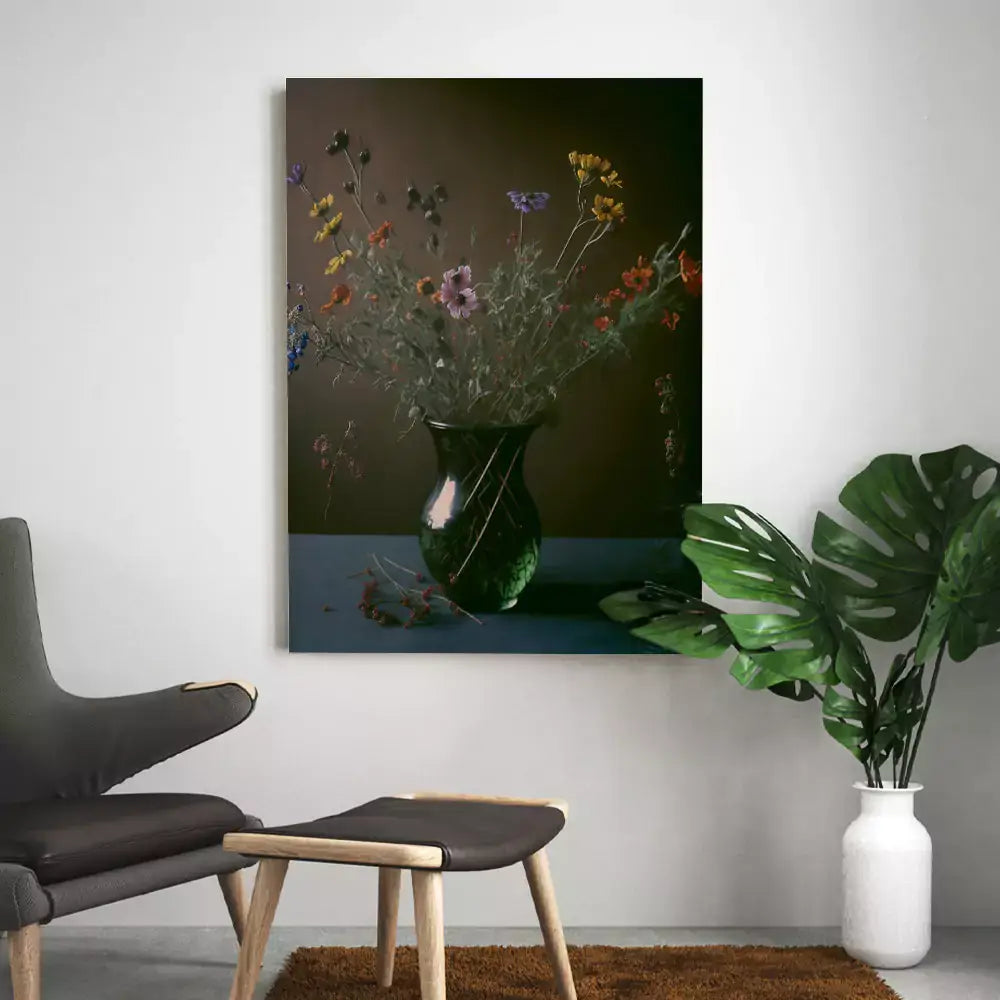 tableau vintage fleurs