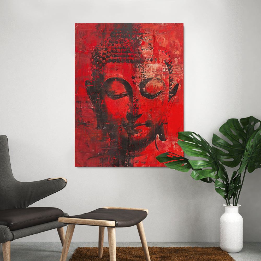 tableau_bouddha_rouge