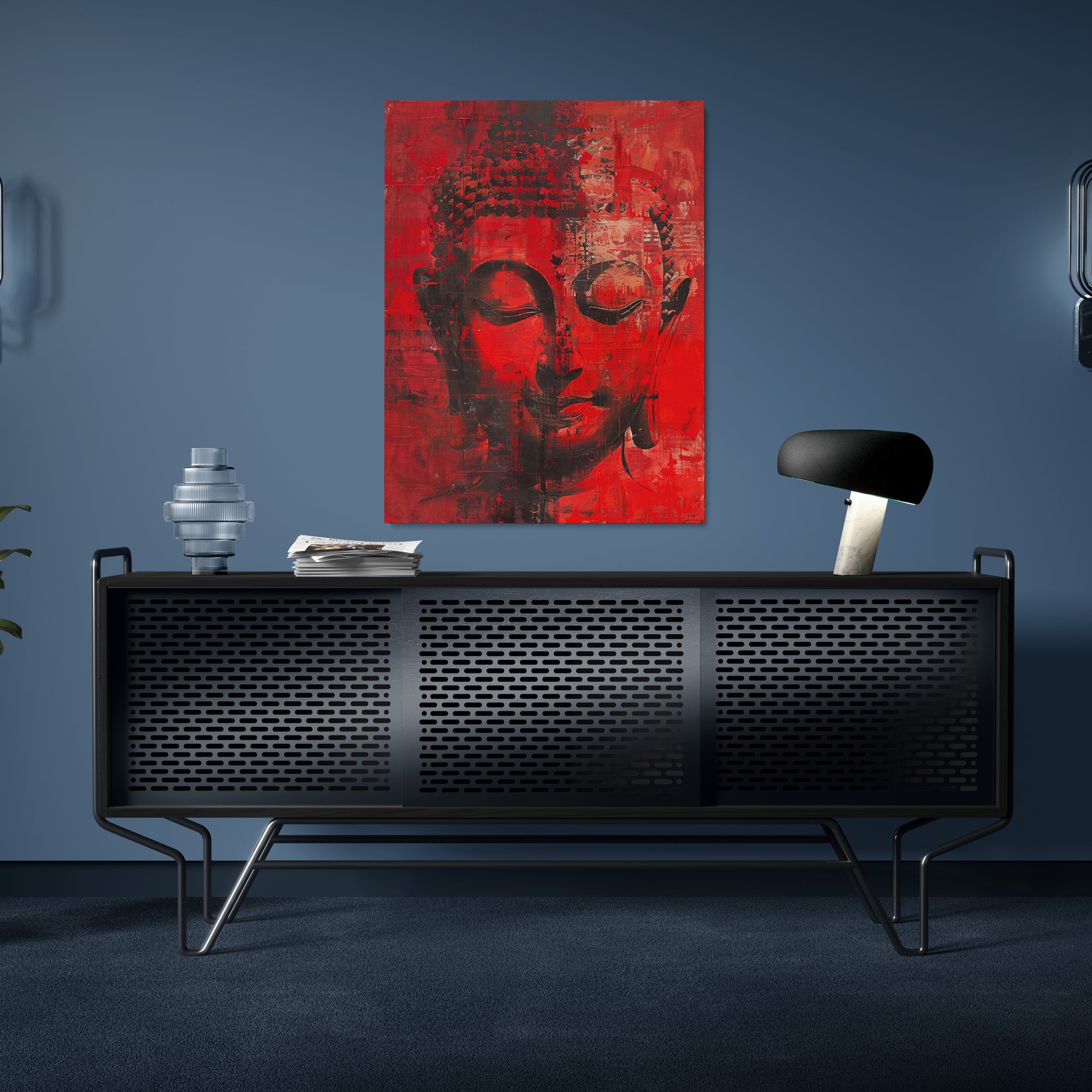 tableau_deco_bouddha_rouge