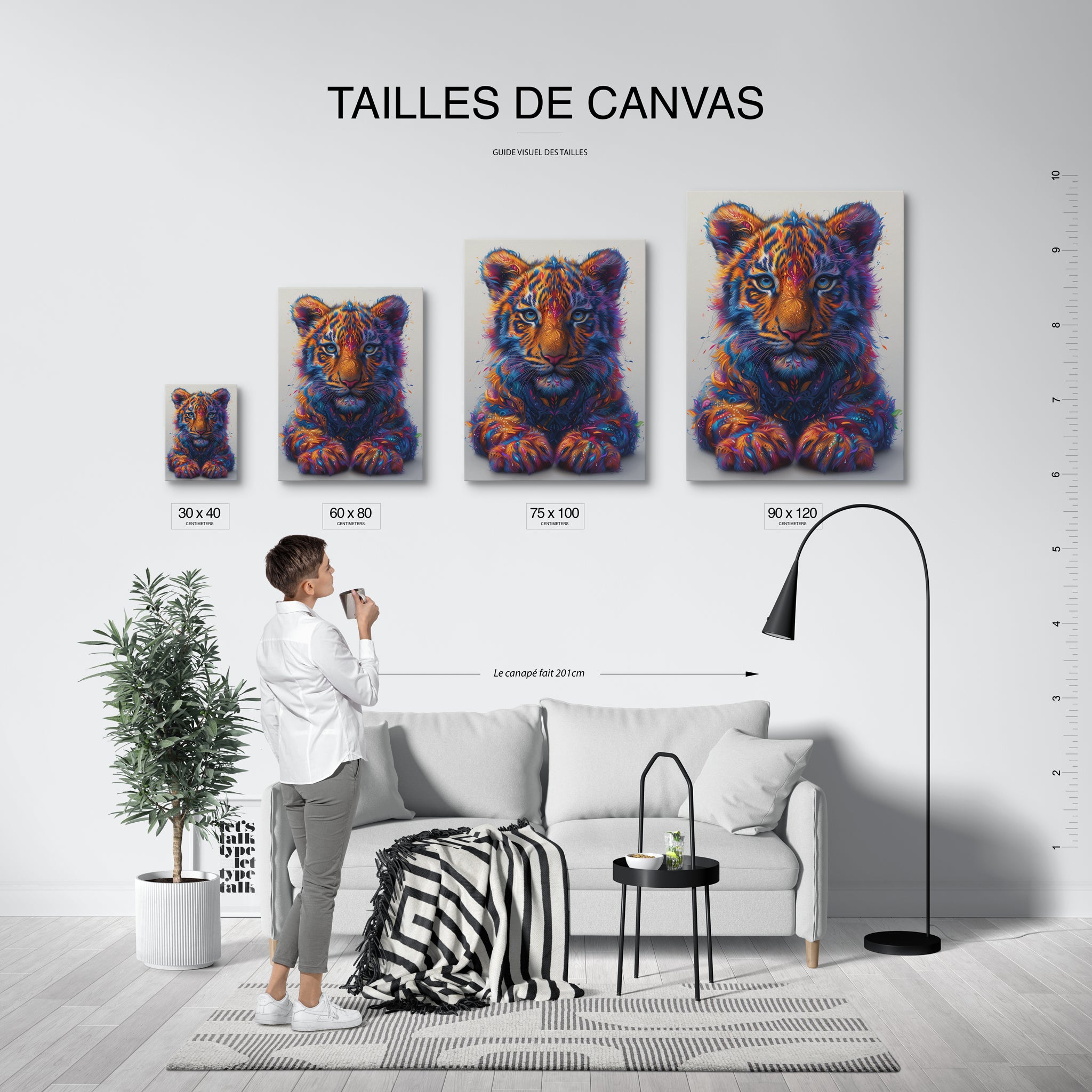 tableau_mural_animaux_colore