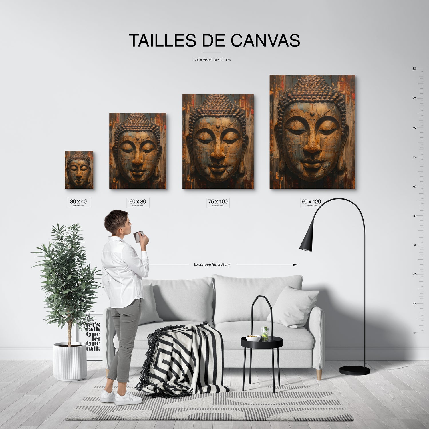 tableau_mural_bois_bouddha