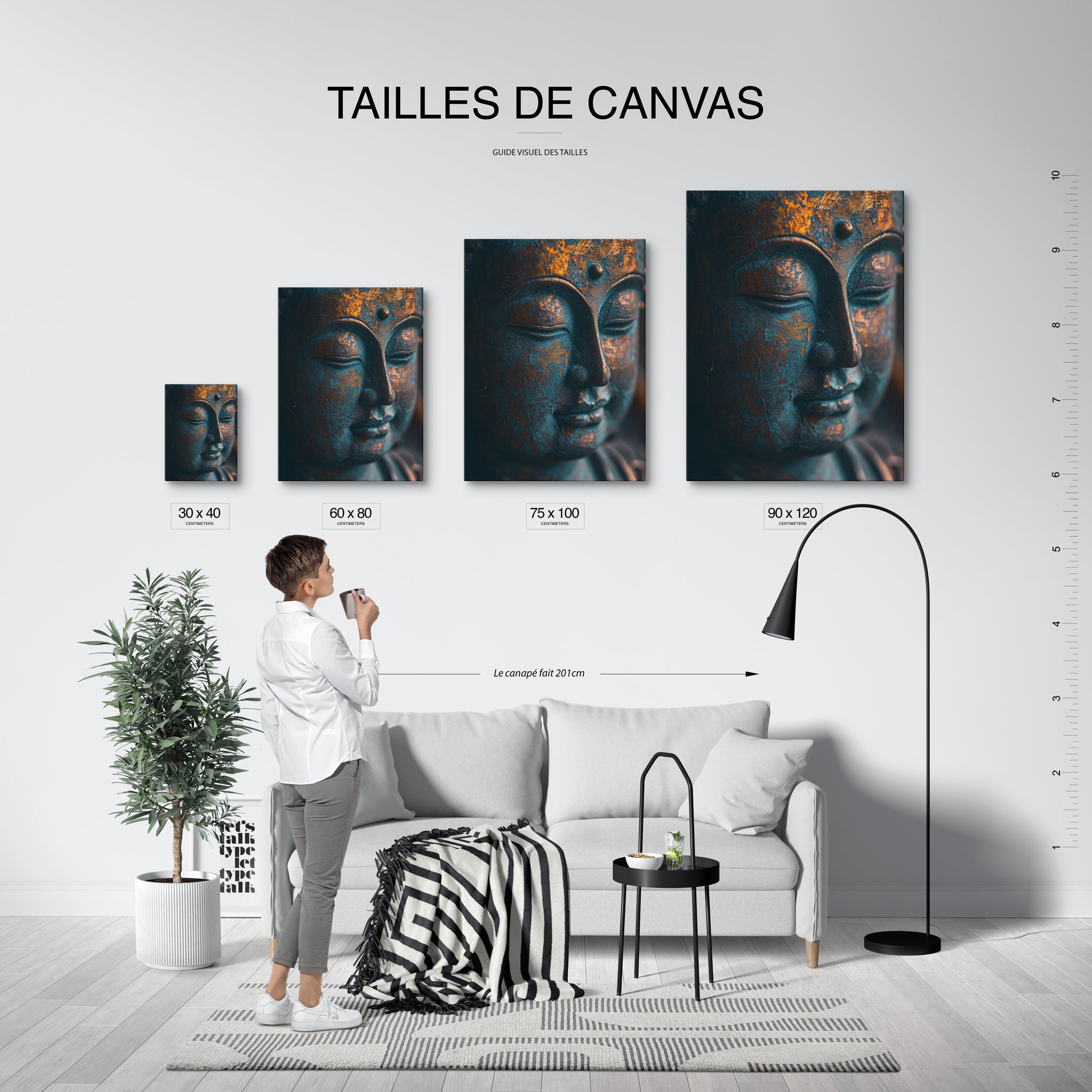 tableau_mural_bouddha_bleu