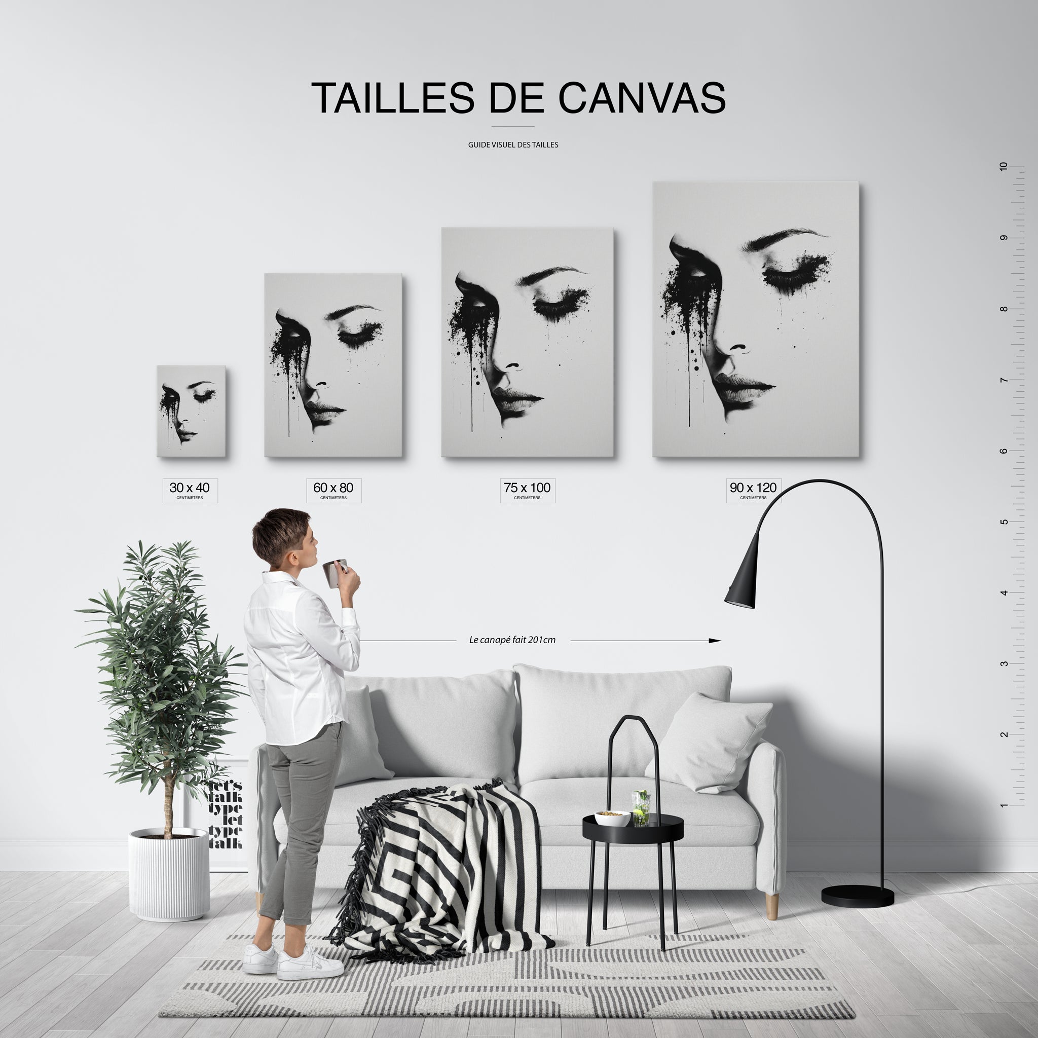 tableau_mural_femme_noir_et_blanc