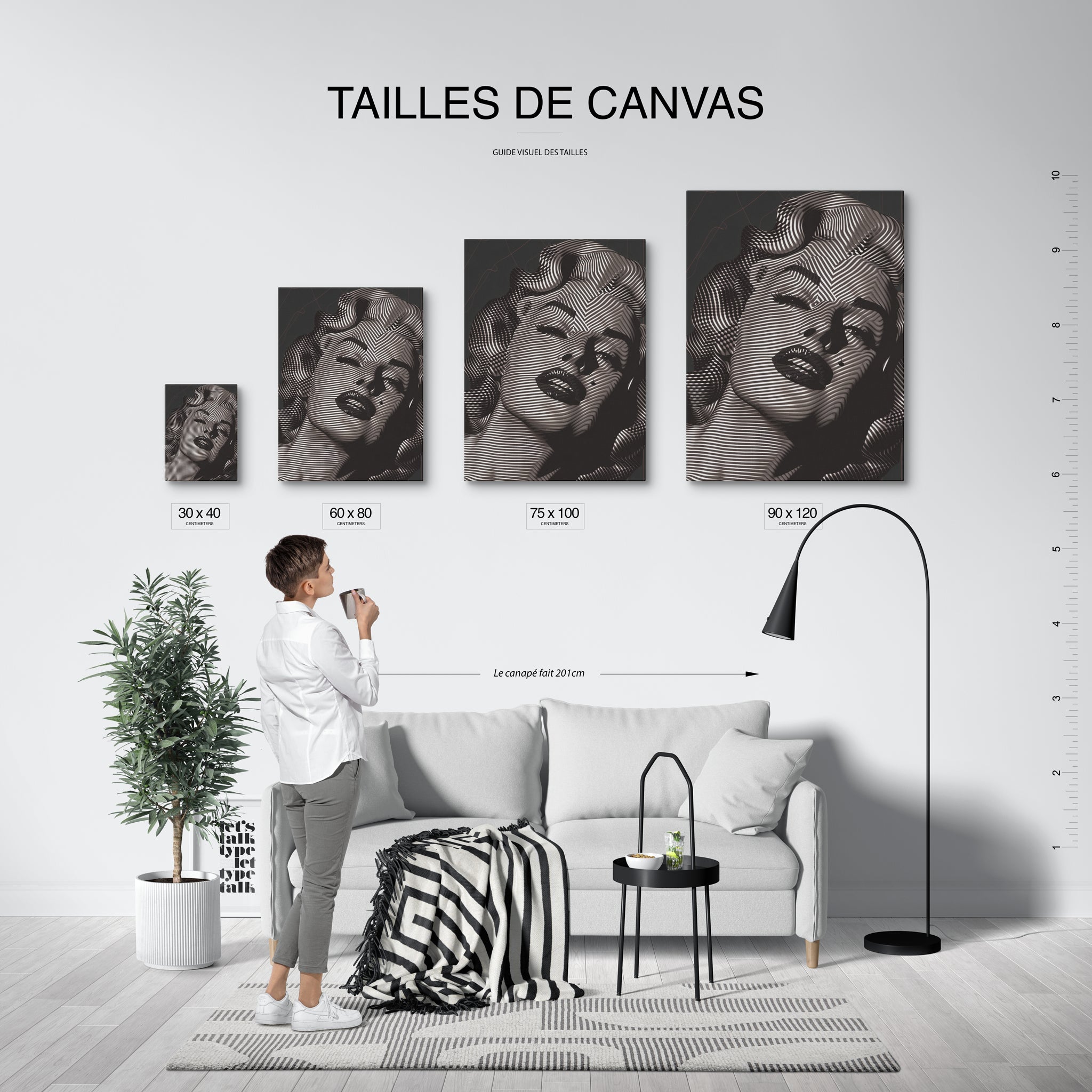 tableau_mural_pop_art_noir_et_blanc