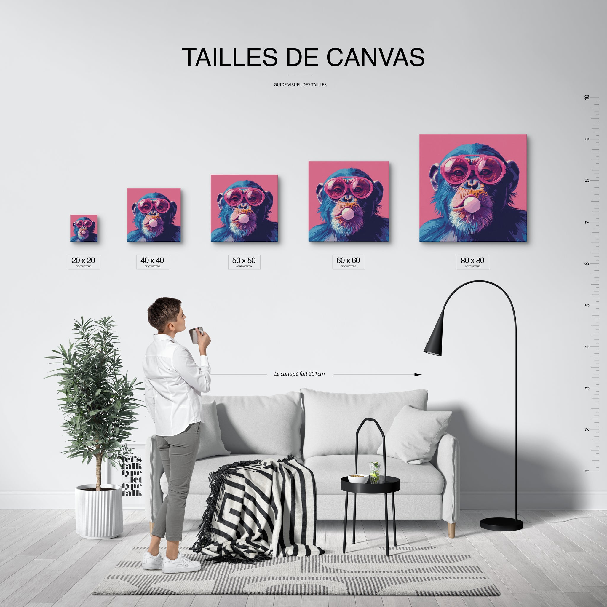 tableau_mural_pop_art_singe