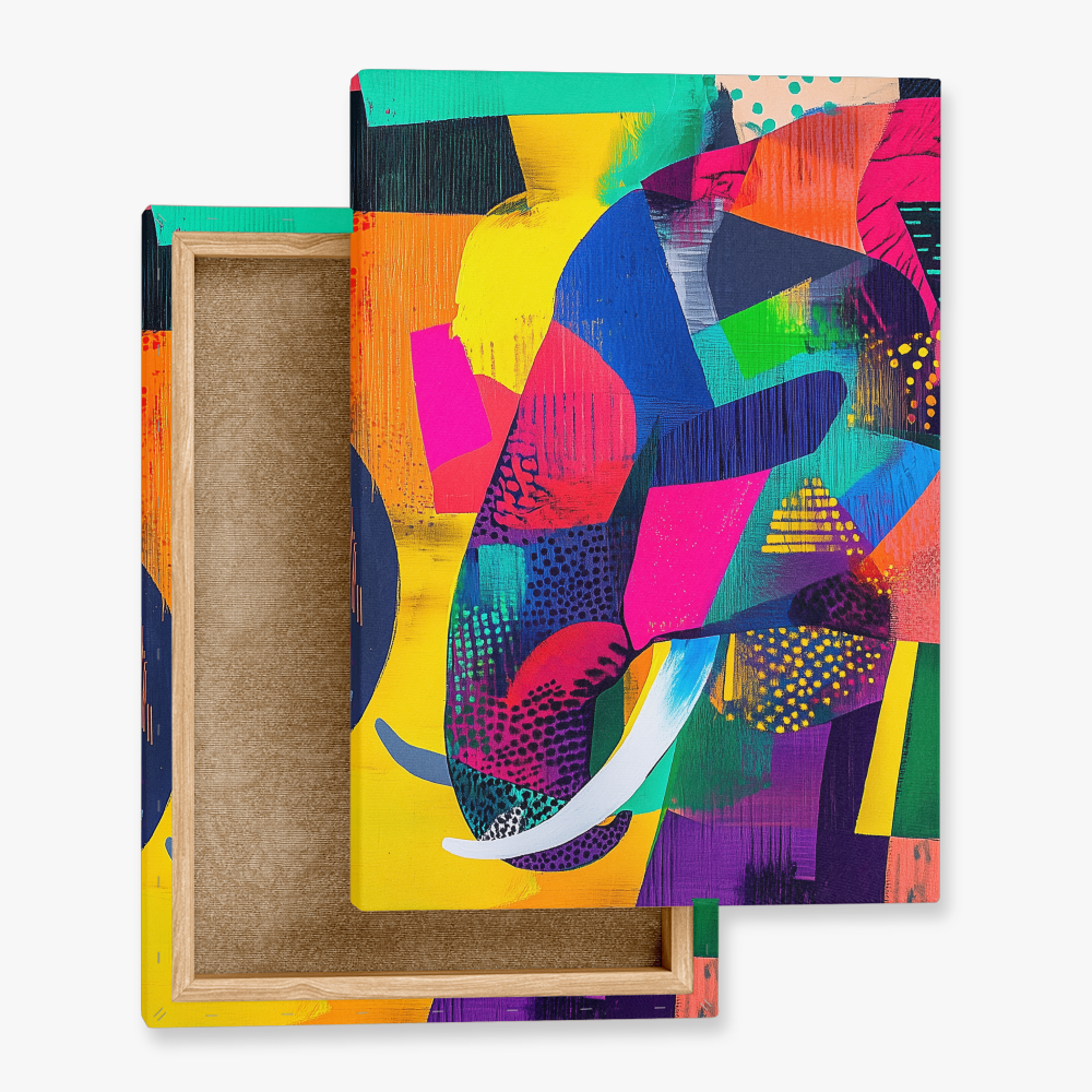 Tableau Eléphant Multicolore