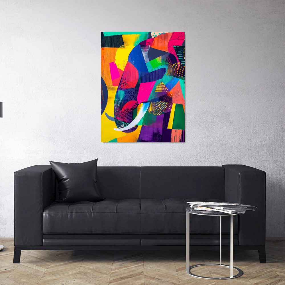 Tableau Eléphant Multicolore