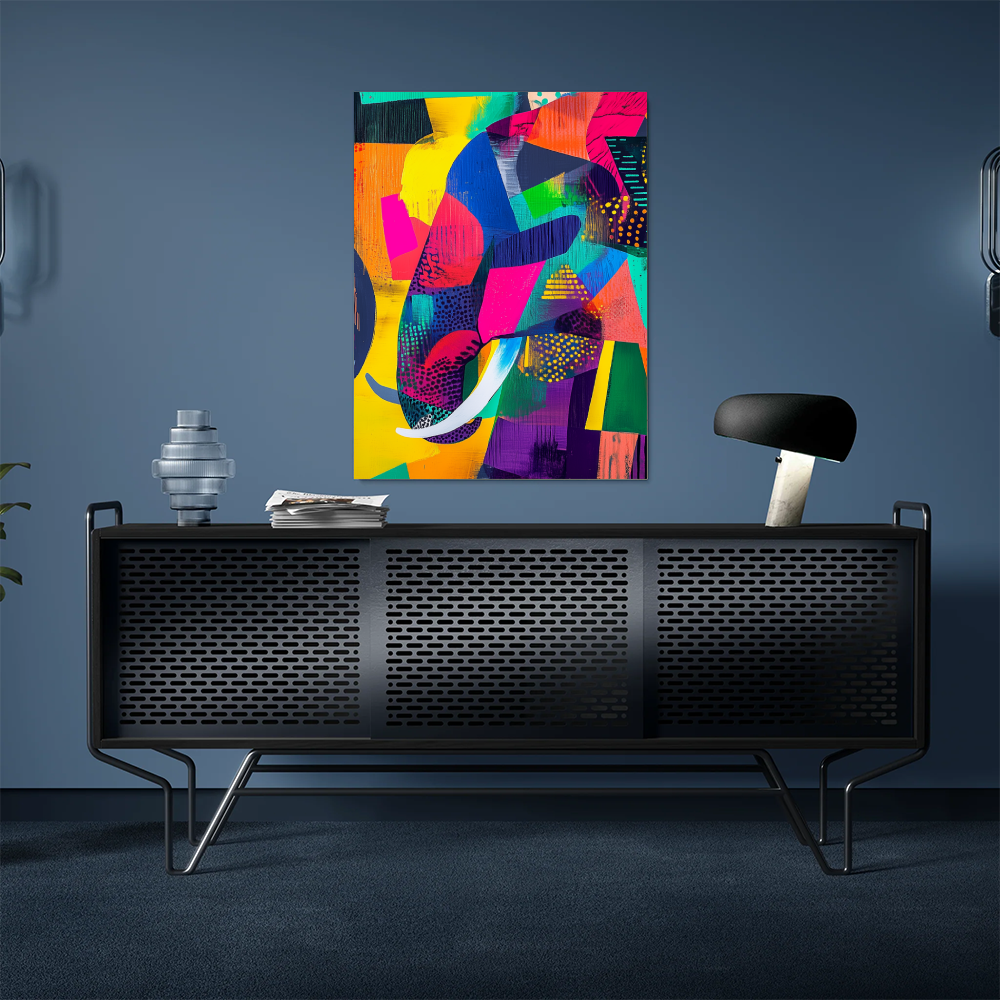 Tableau Eléphant Multicolore