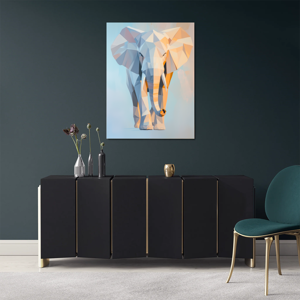 Tableau Origami Eléphant