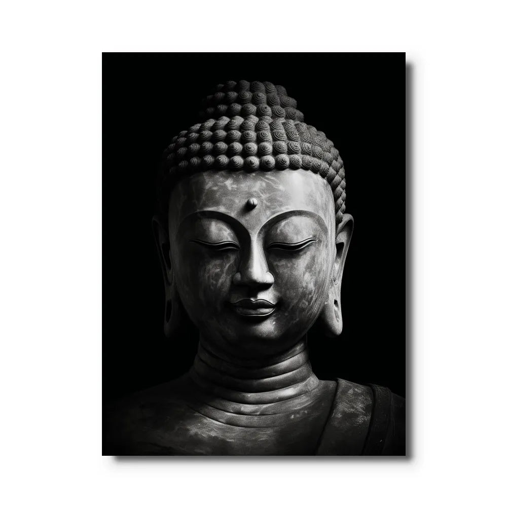 toile-bouddha-noir-et-blanc