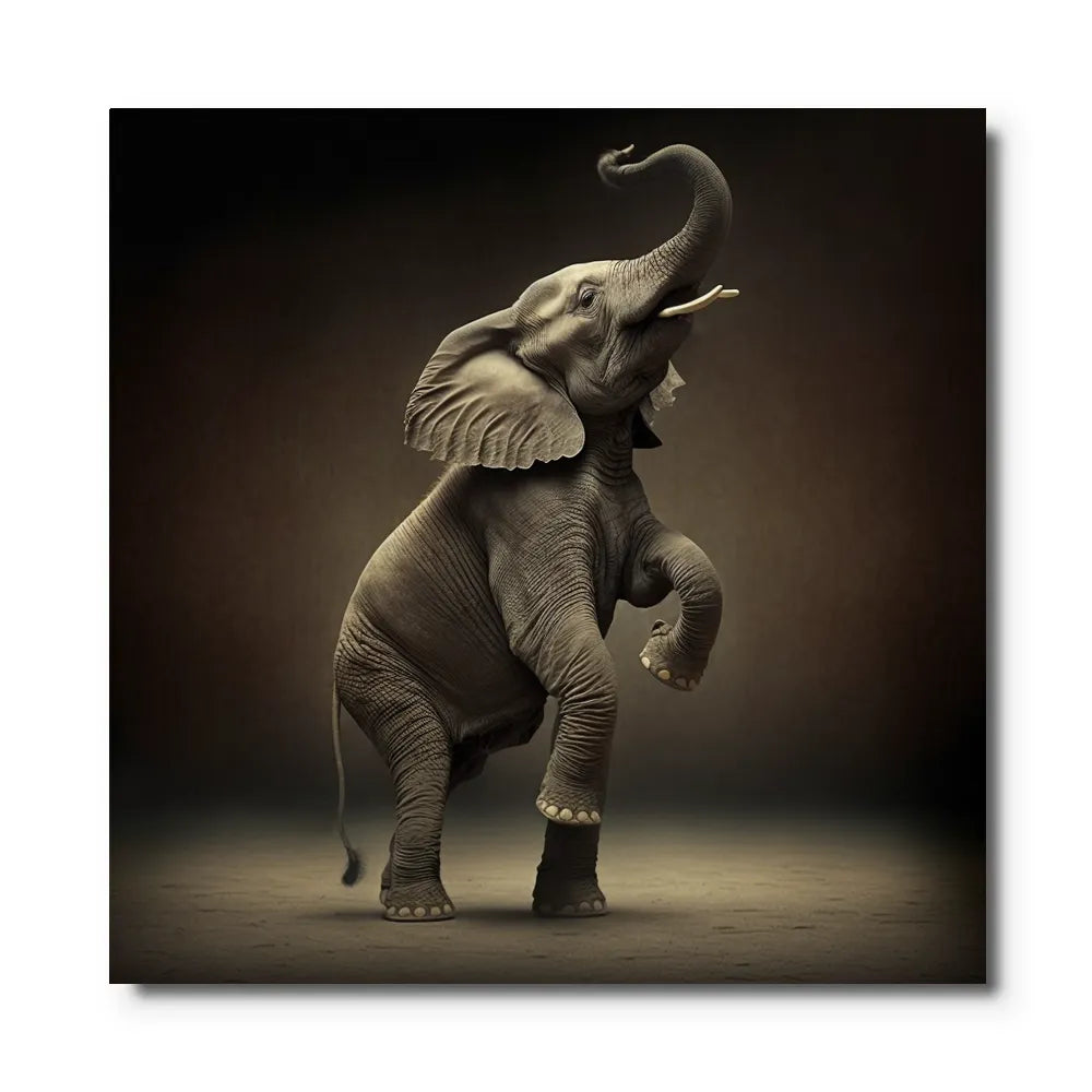 toile elephant trompe en l'air