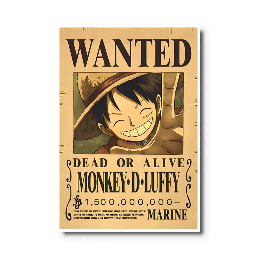 Affiche décorative One Piece Wanted pour la décoration de la