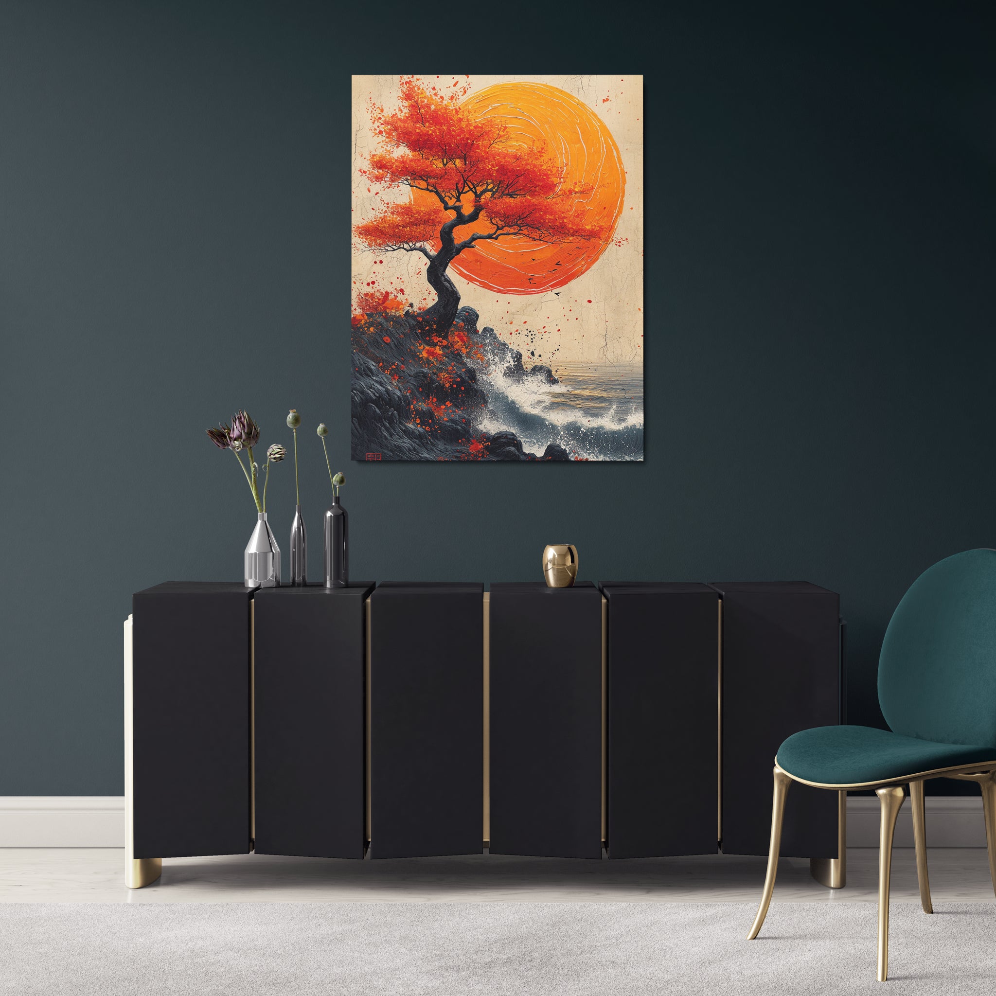 toile_decorative_arbre_de_vie_rouge