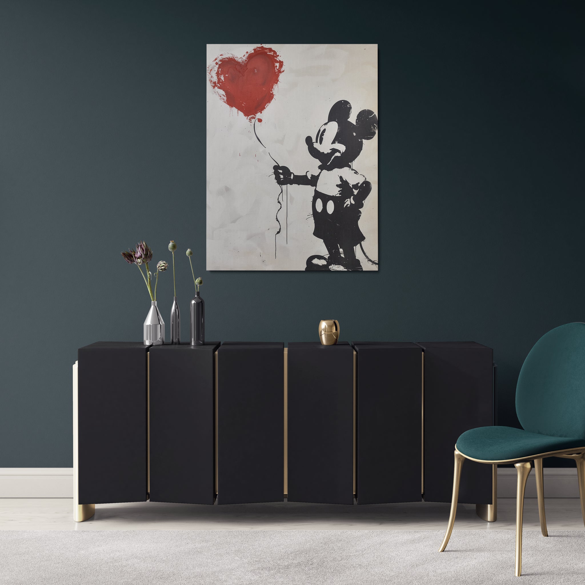 toile_decorative_banksy_ballon_mickey