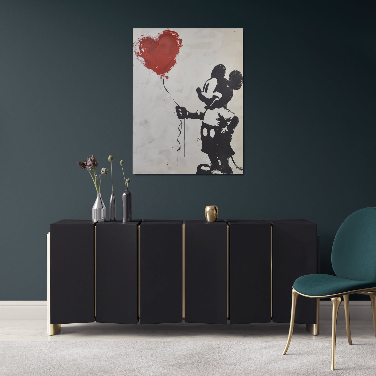 toile_decorative_banksy_ballon_mickey