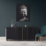 toile_decorative_bouddha_noir_et_blanc