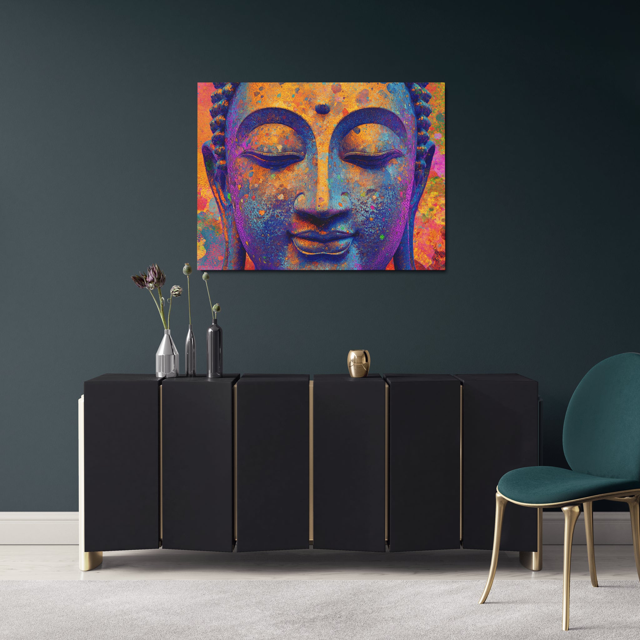 toile_decorative_bouddha_pop_art