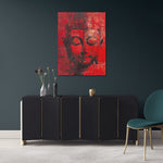 toile_decorative_bouddha_rouge