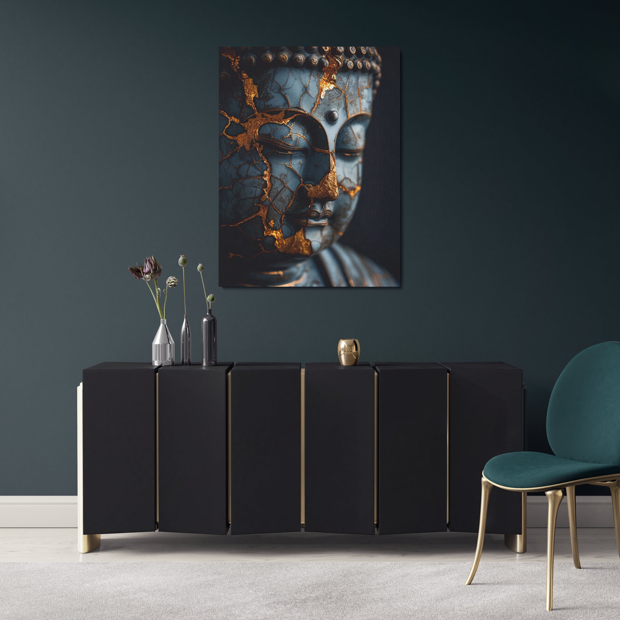 toile_decorative_bouddha_turquoise