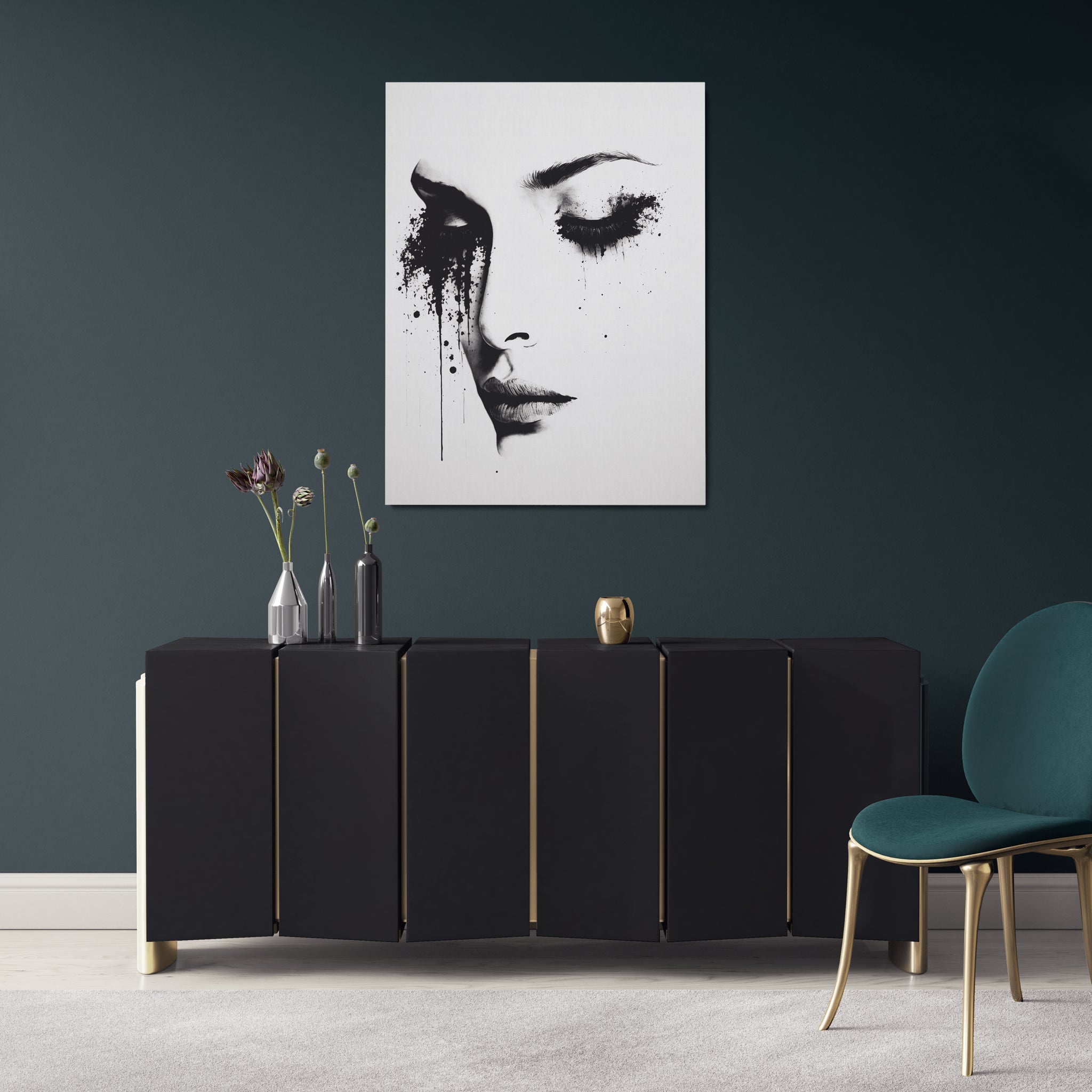 toile_decorative_femme_noir_et_blanc