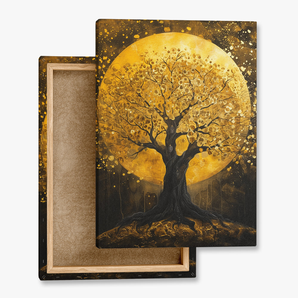 toile_imprimee_arbre_de_vie_dore