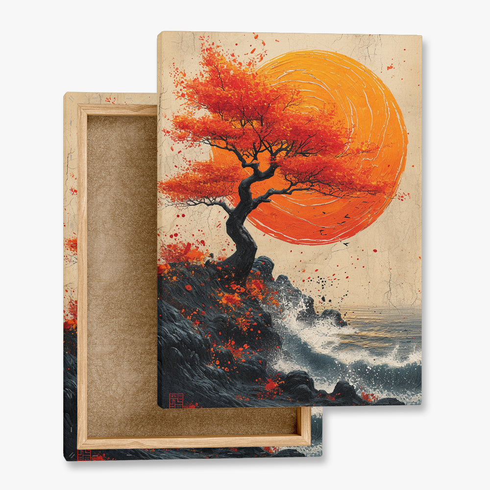 toile_imprimee_arbre_de_vie_rouge