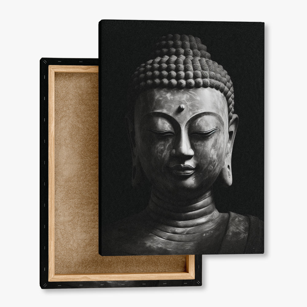 toile_imprimee_bouddha_noir_et_blanc