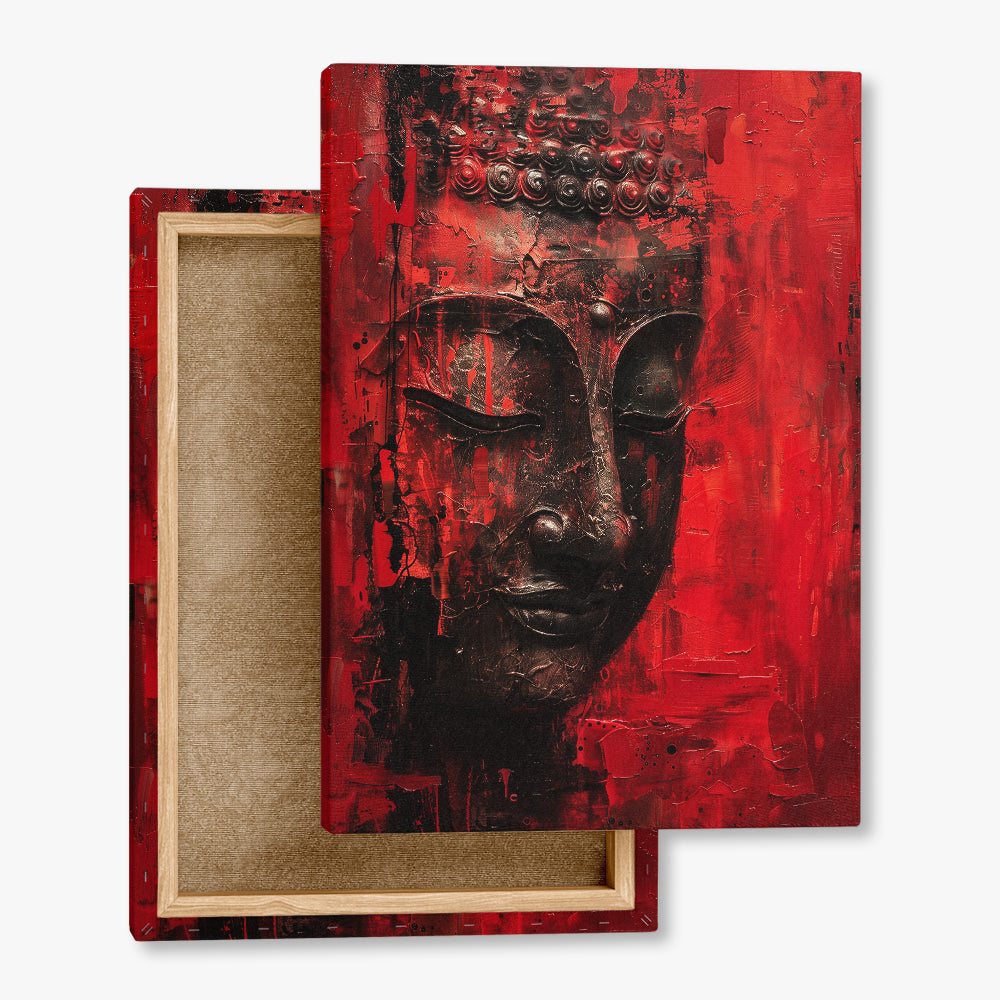 toile_imprimee_zen_bouddha_rouge